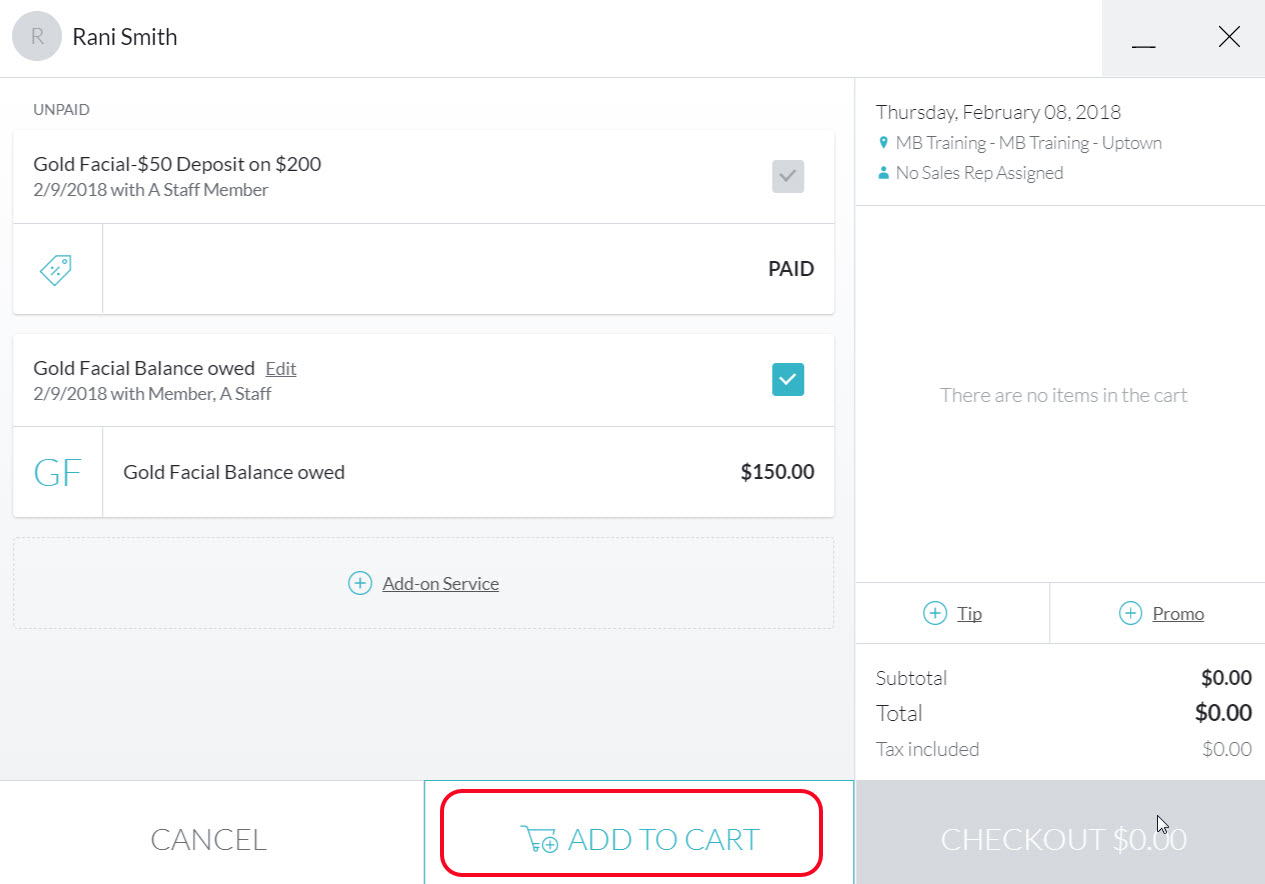 How to create a deposit for an appointment